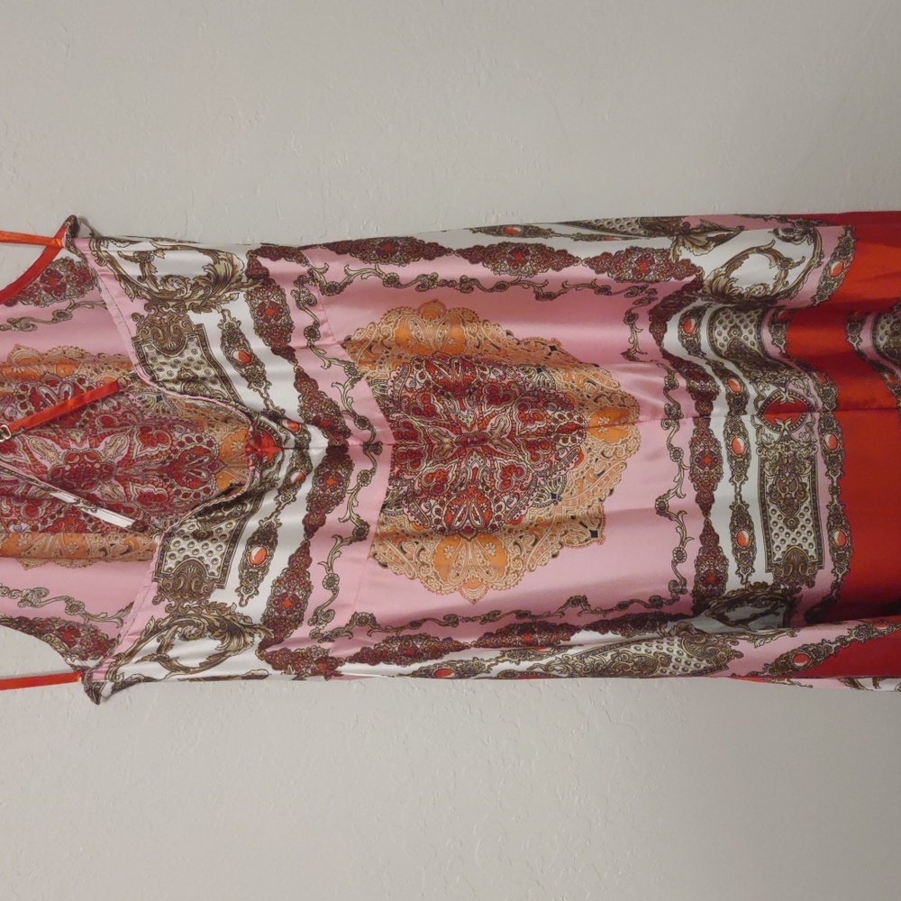 Scarf Pattern Halter Maxi Dress - Picture 7 of 11